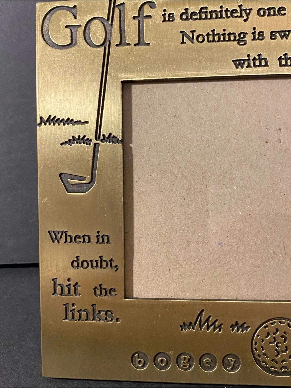 Vintage Golf-Themed Metal Picture Frame